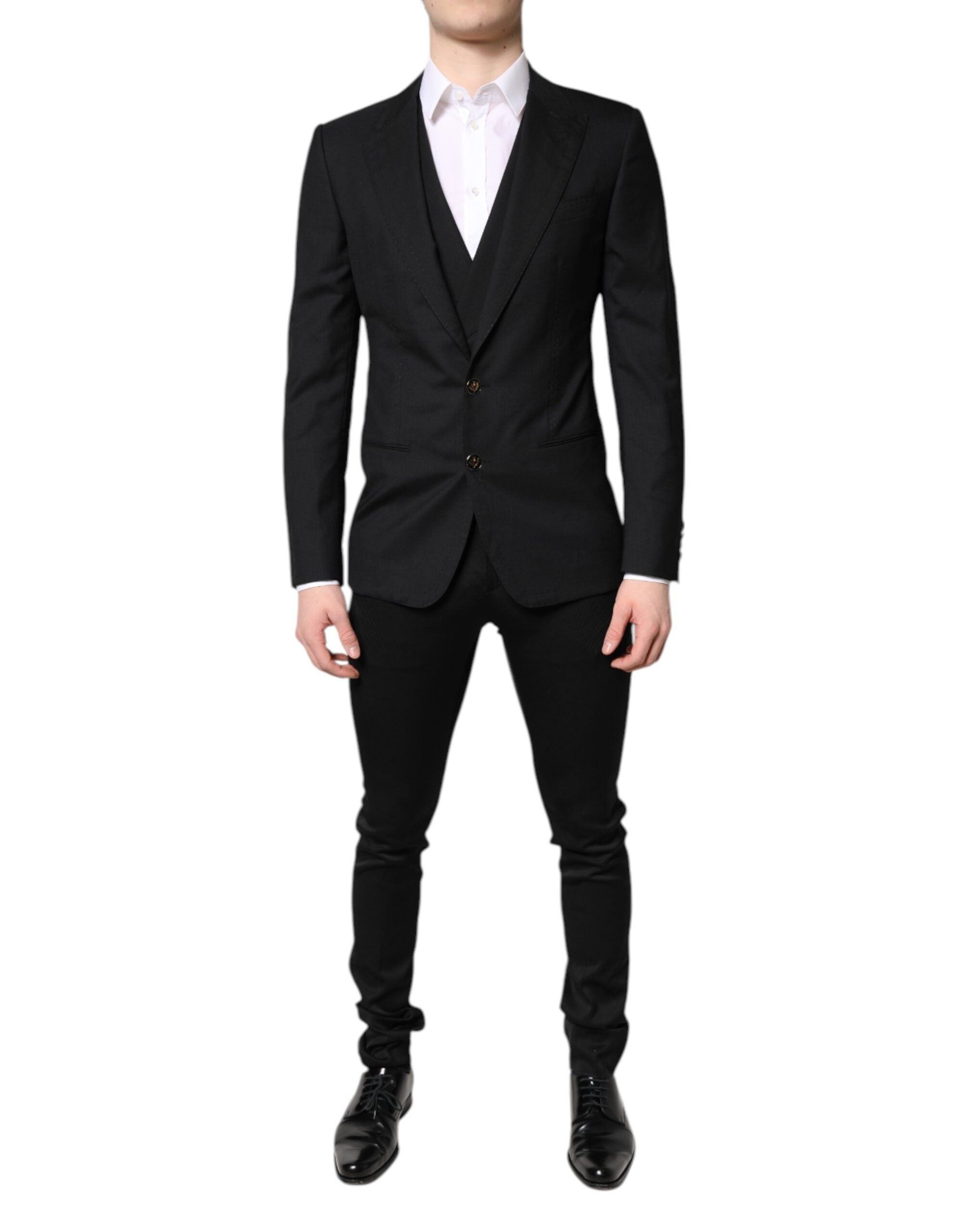 Single-Breasted Slim-Fit Blazer — Black