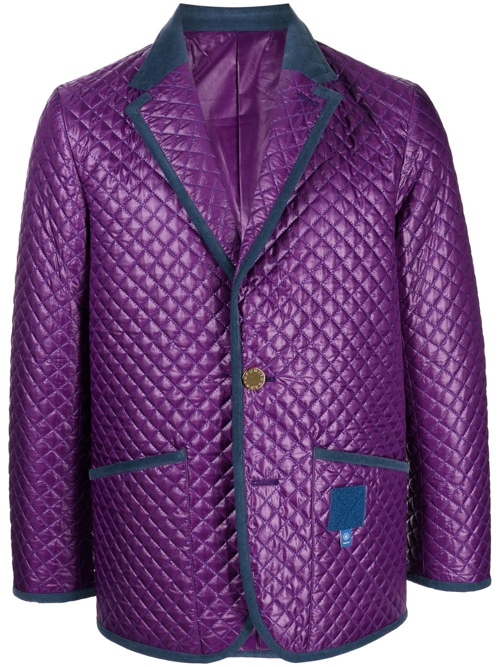 Quilted single-breasted blazer - Purple