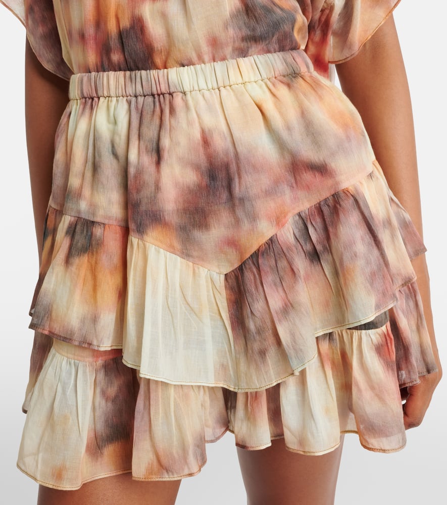 Jocadia printed ruffled cotton skort