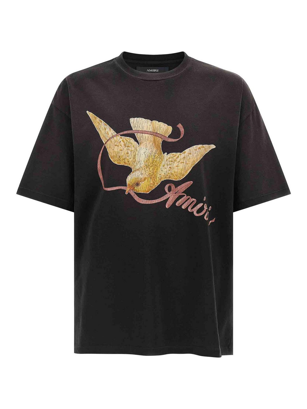 Amiri - ribbon logo graphic crew neck t shirt