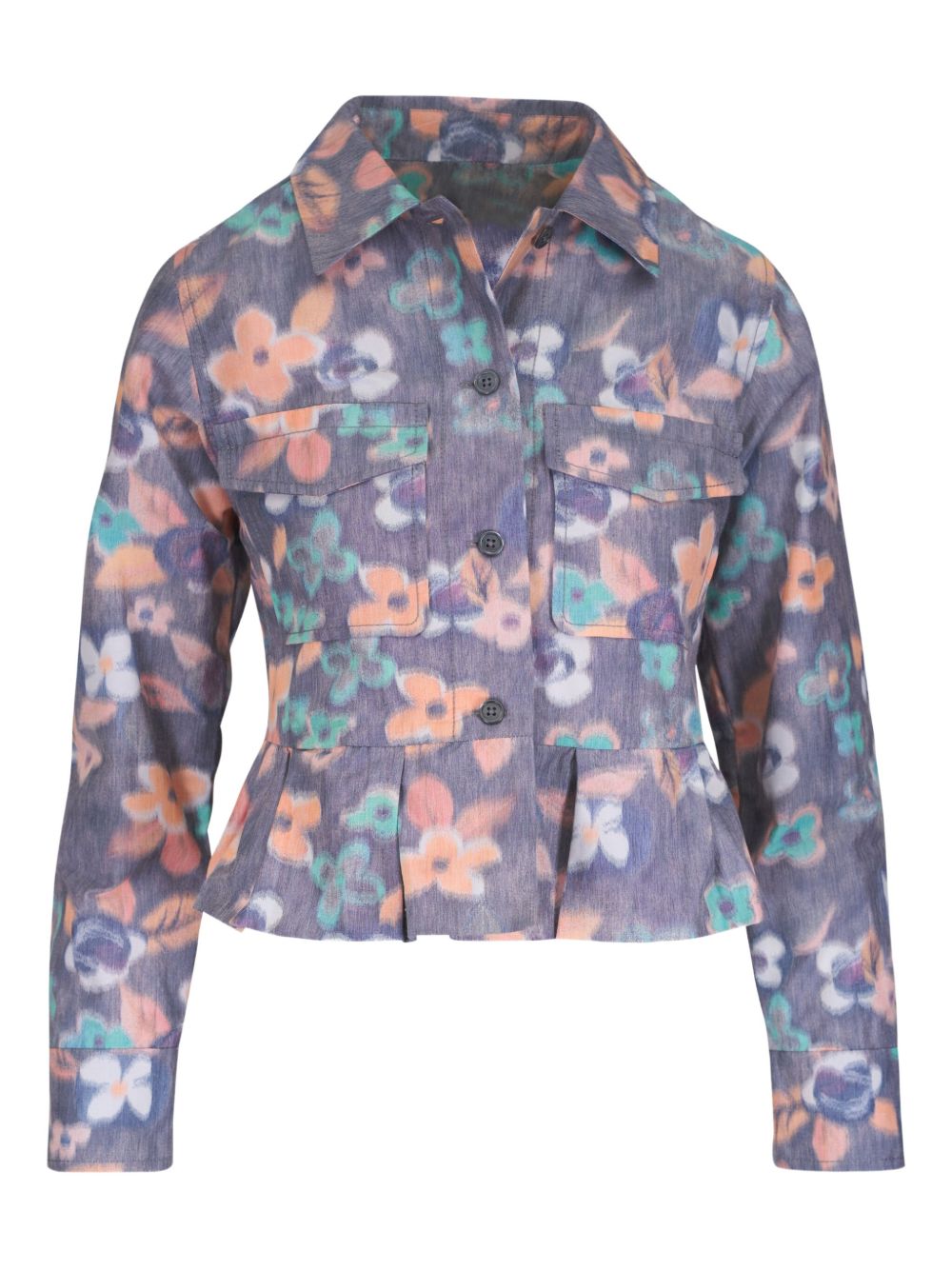 Odeeh floral-print jacket - Grey