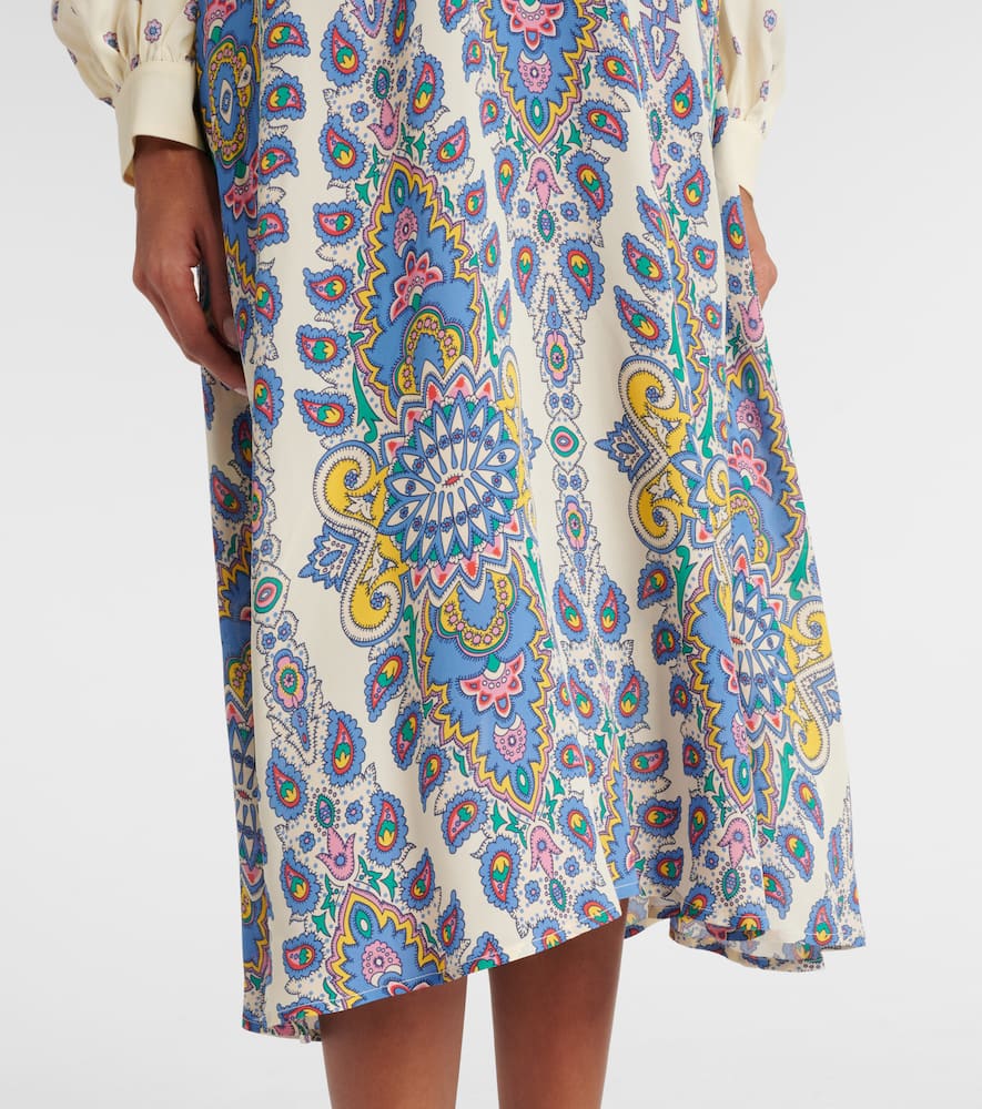 Paisley crêpe de chine midi dress