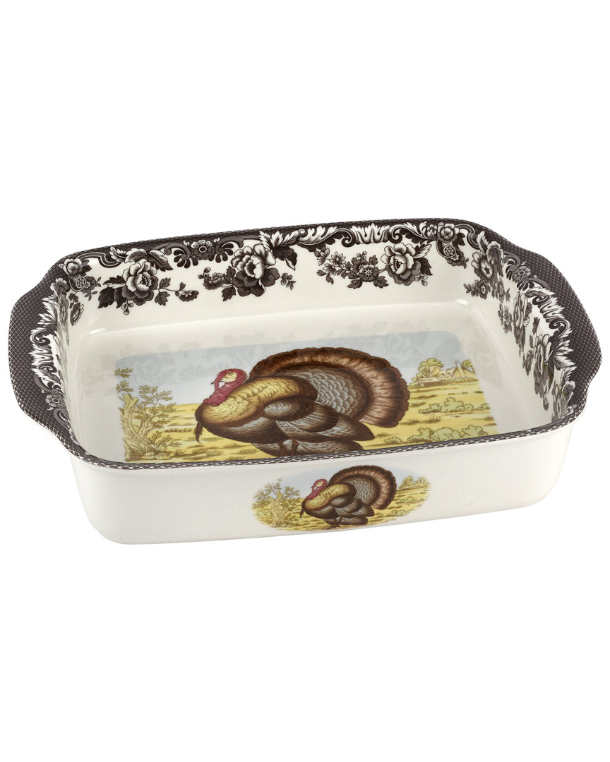 Spode Woodland Turkey Handled Lasagna Dish