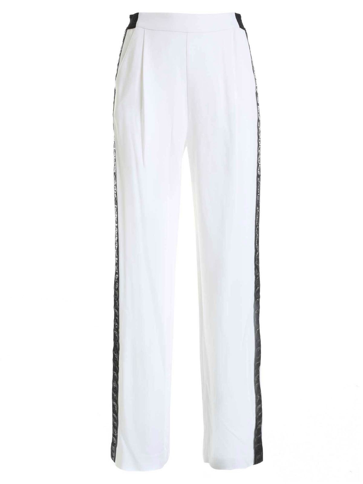 W/Logo Tape cady pants in white