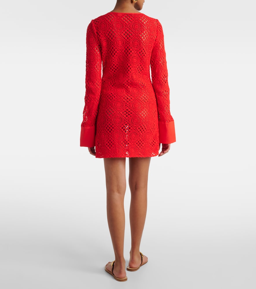 Rayure crochet cotton minidress