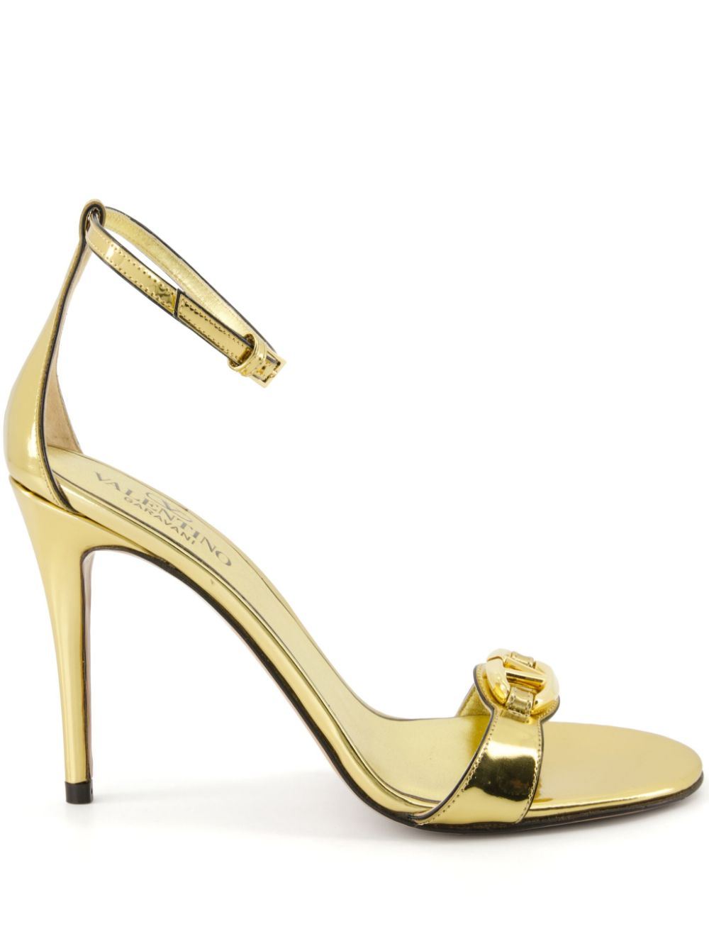 100mm VLogo Signature sandals - Gold