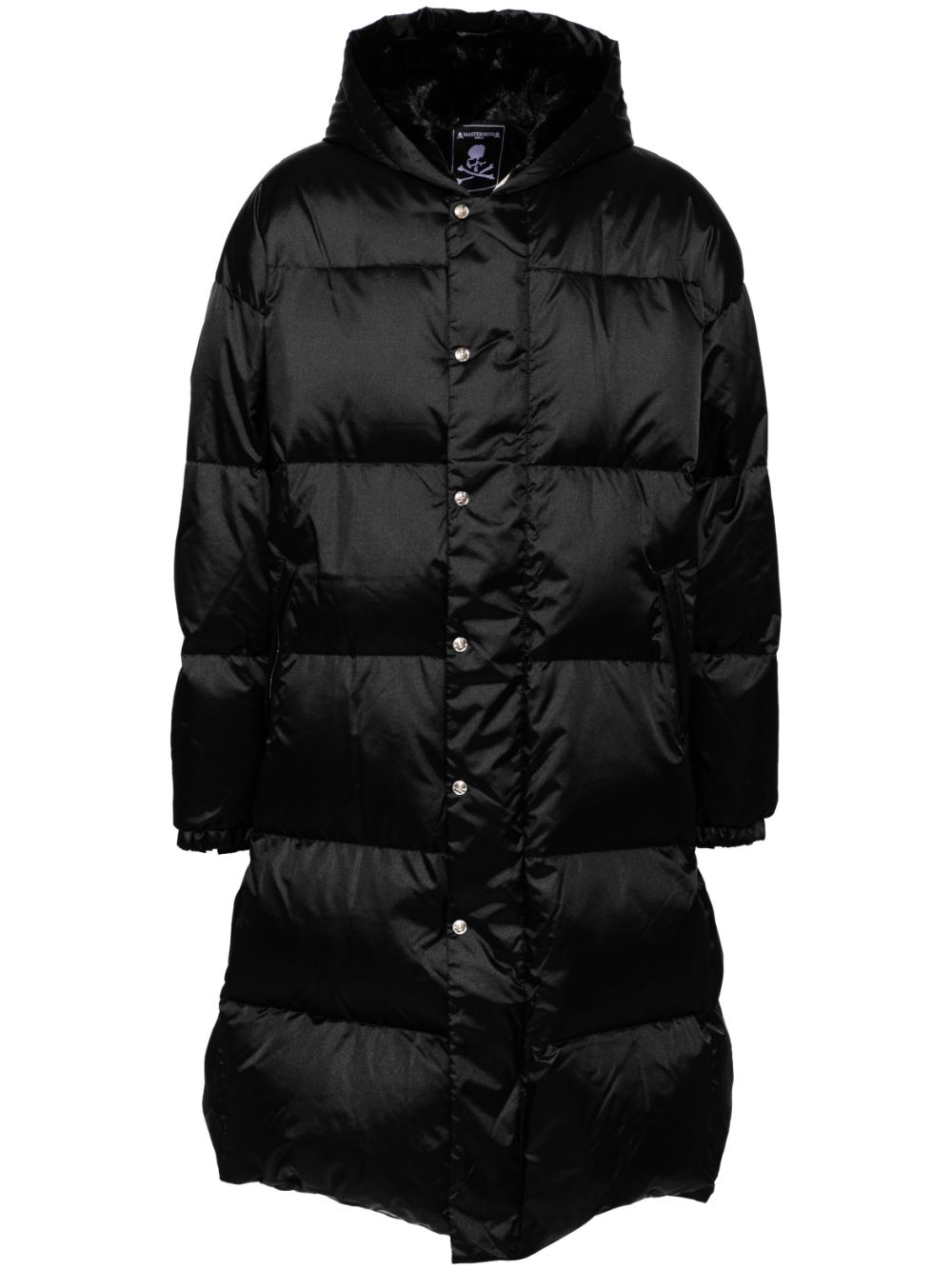 Logo-printed padded coat - Black
