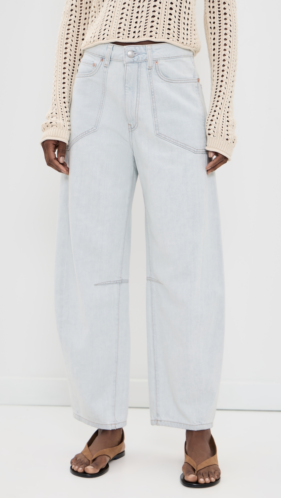 Miro High Rise Barrel Jeans Saltstone