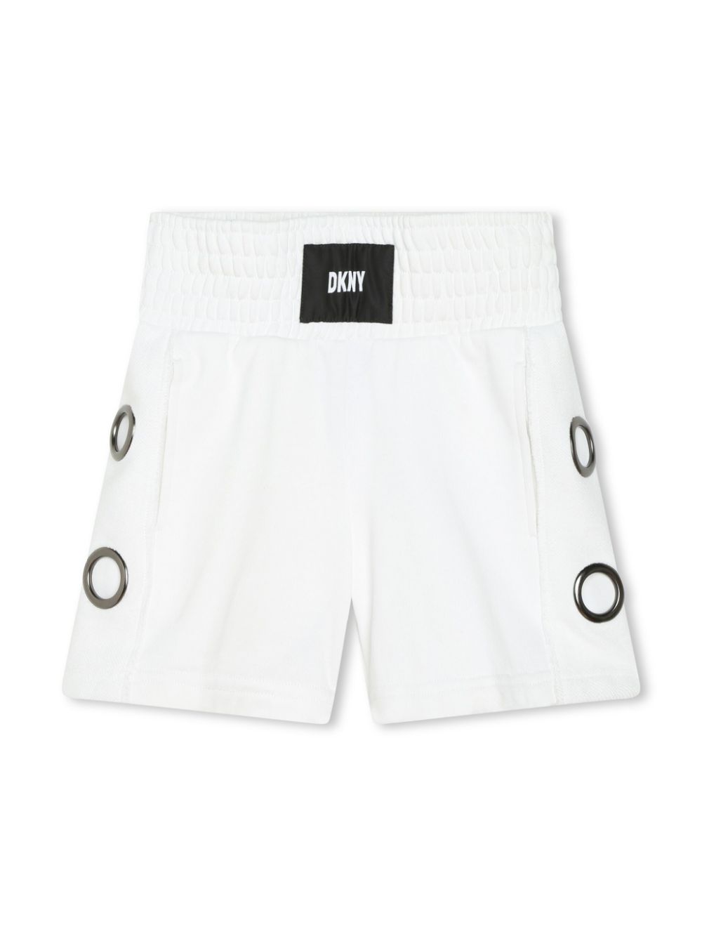 Logo-appliqué cotton shorts - White