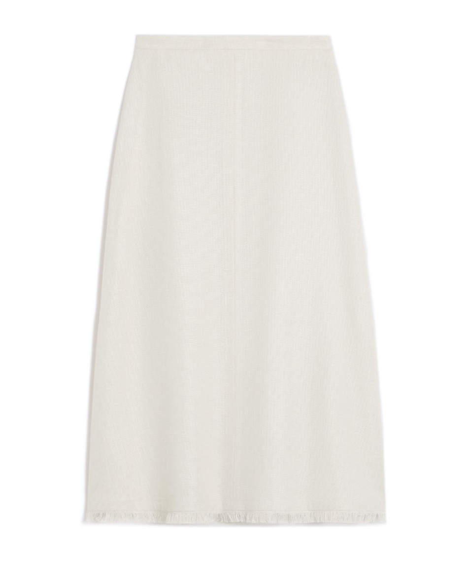Fringed A-line midi skirt