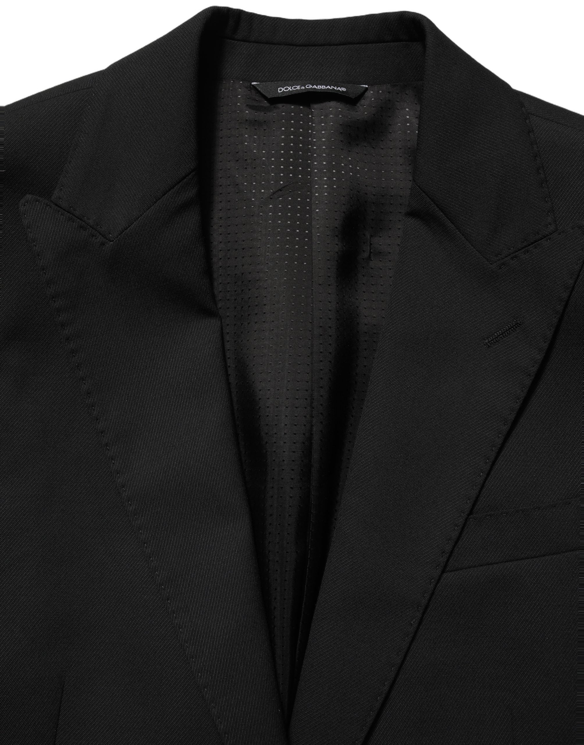 Virgin Wool-Blend Single-Breasted Blazer — Black
