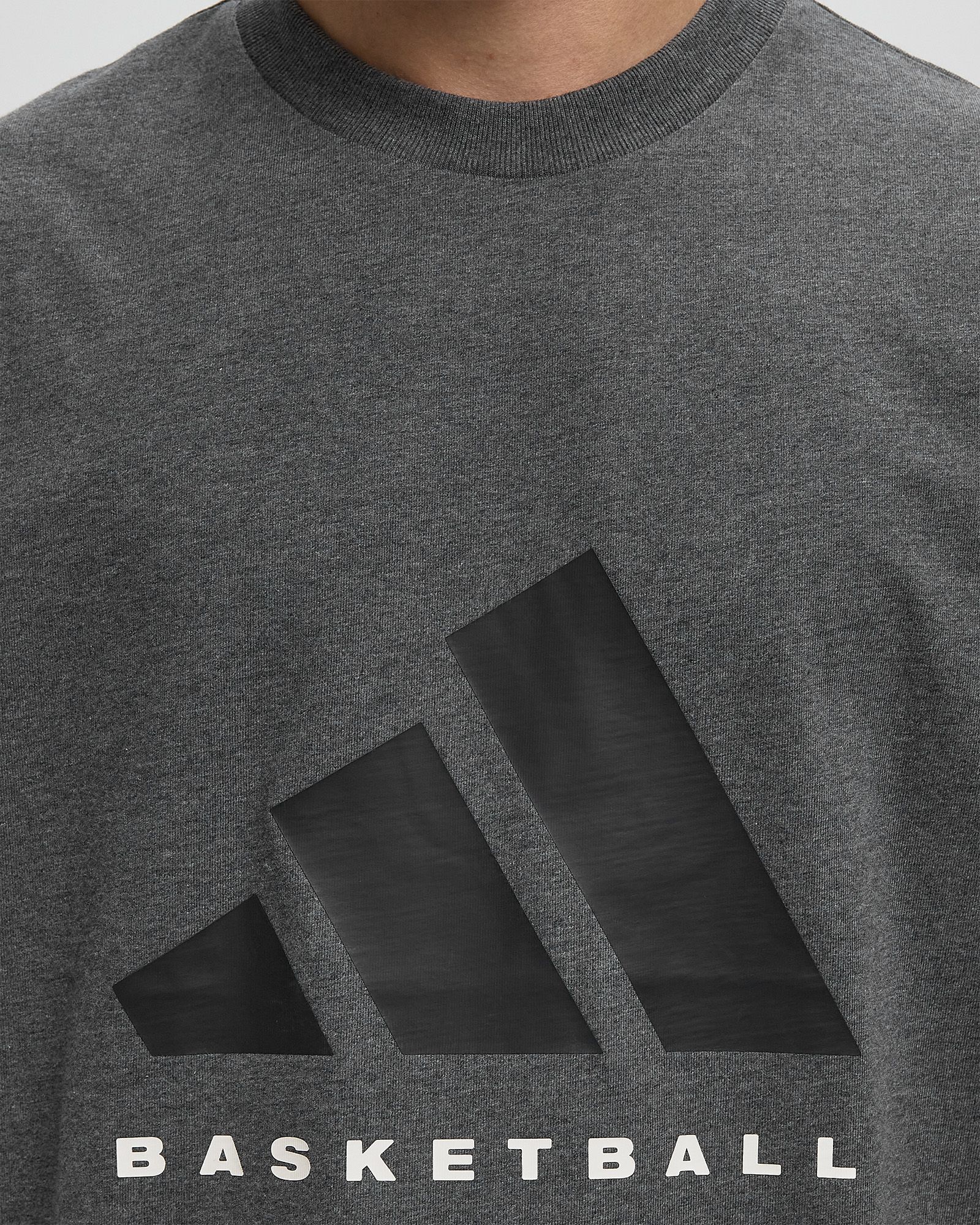 ADI BASKETBALL TEE grey male Shortsleeves now available at BSTN