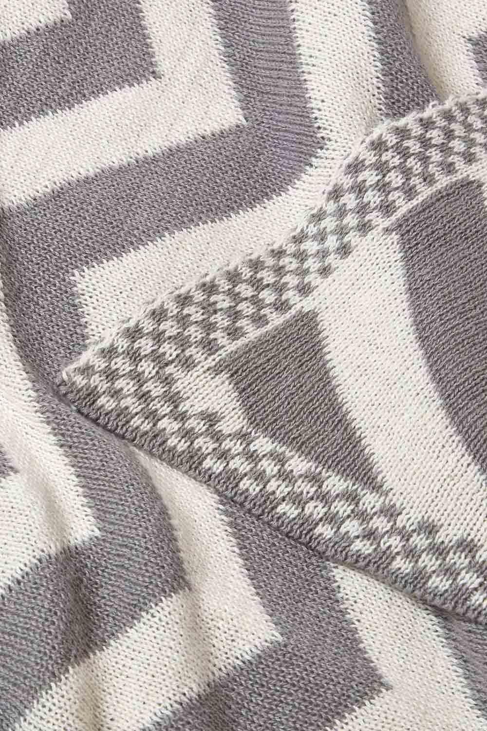 Cotton Knitted Geometric Throw