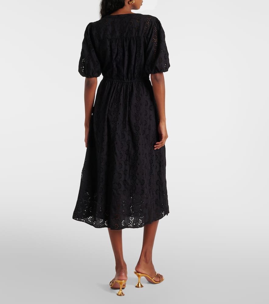 Rorio embroidered cotton midi dress