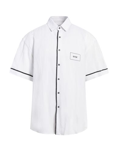 Man Shirt White Size L Viscose, Linen