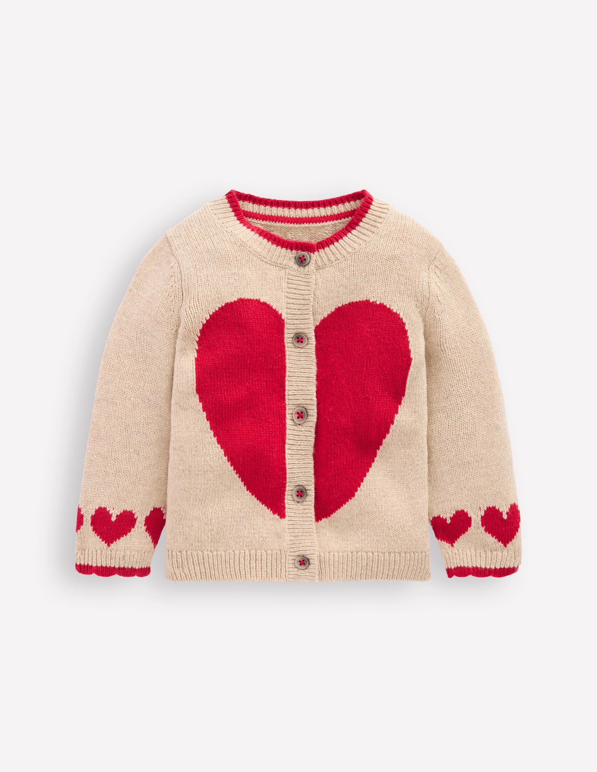 Logo Cardigan Chinchilla Melange Heart