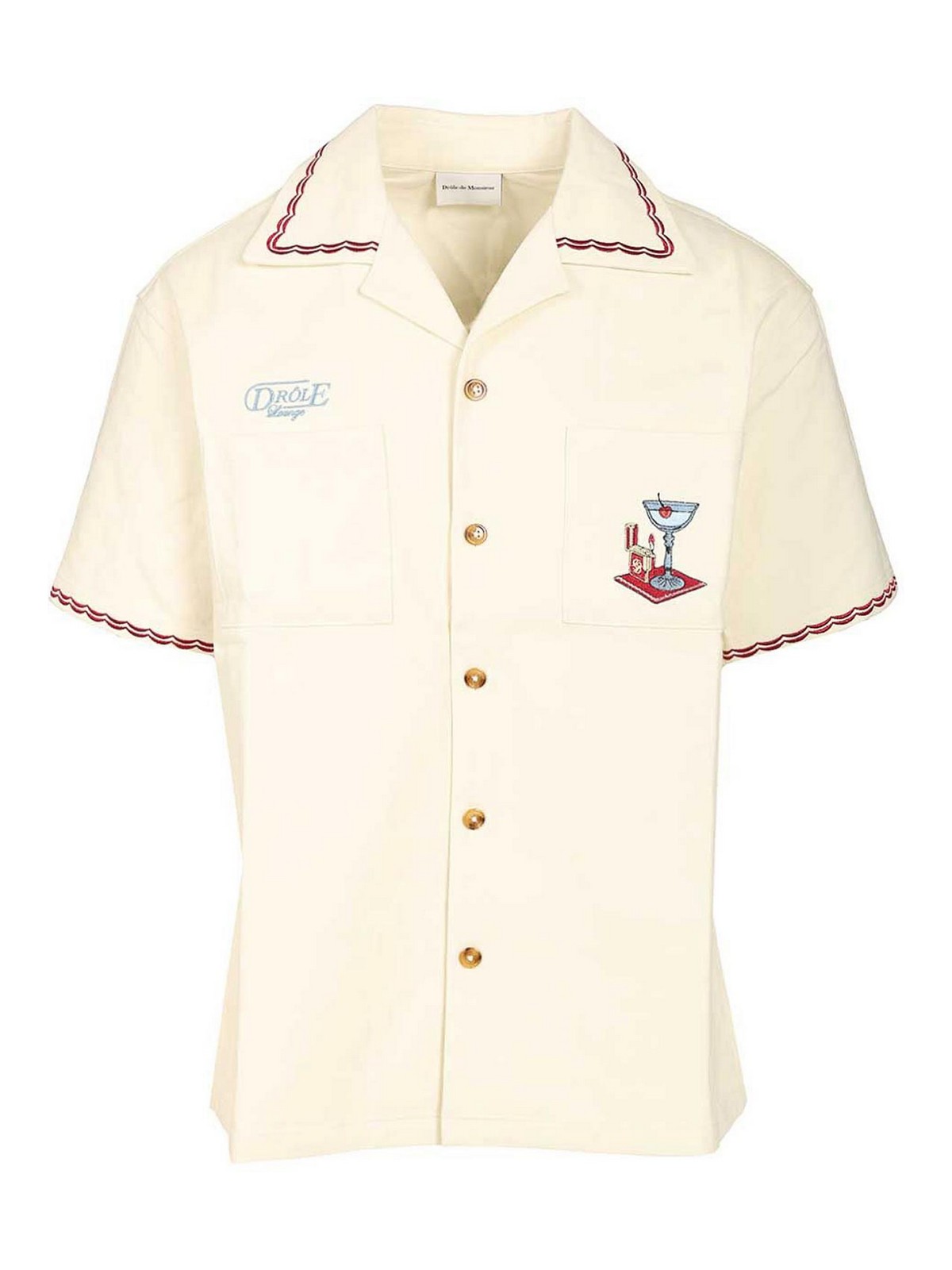 Embroidered Short-Sleeved Cocktail Shirt