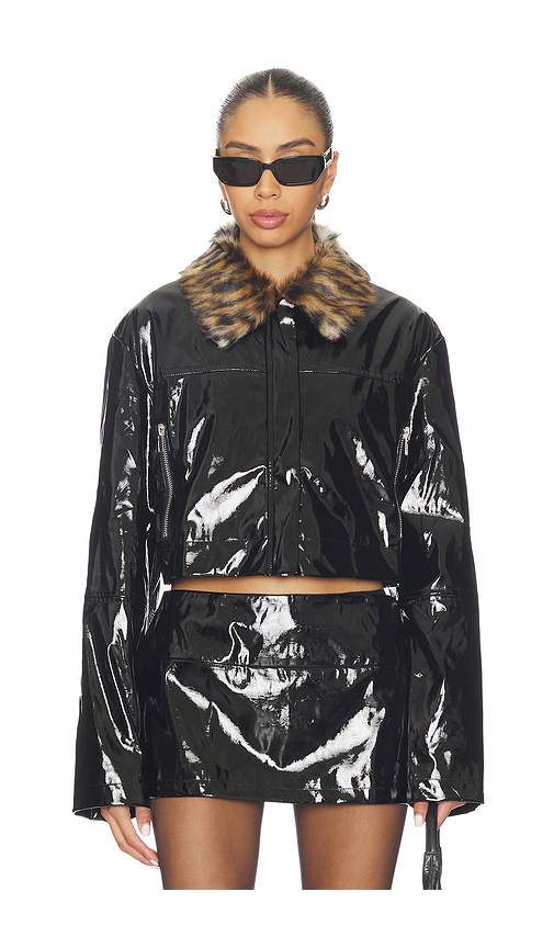 BY.DYLN Lenni Cropped Jacket in Black. XL. Also in L, M