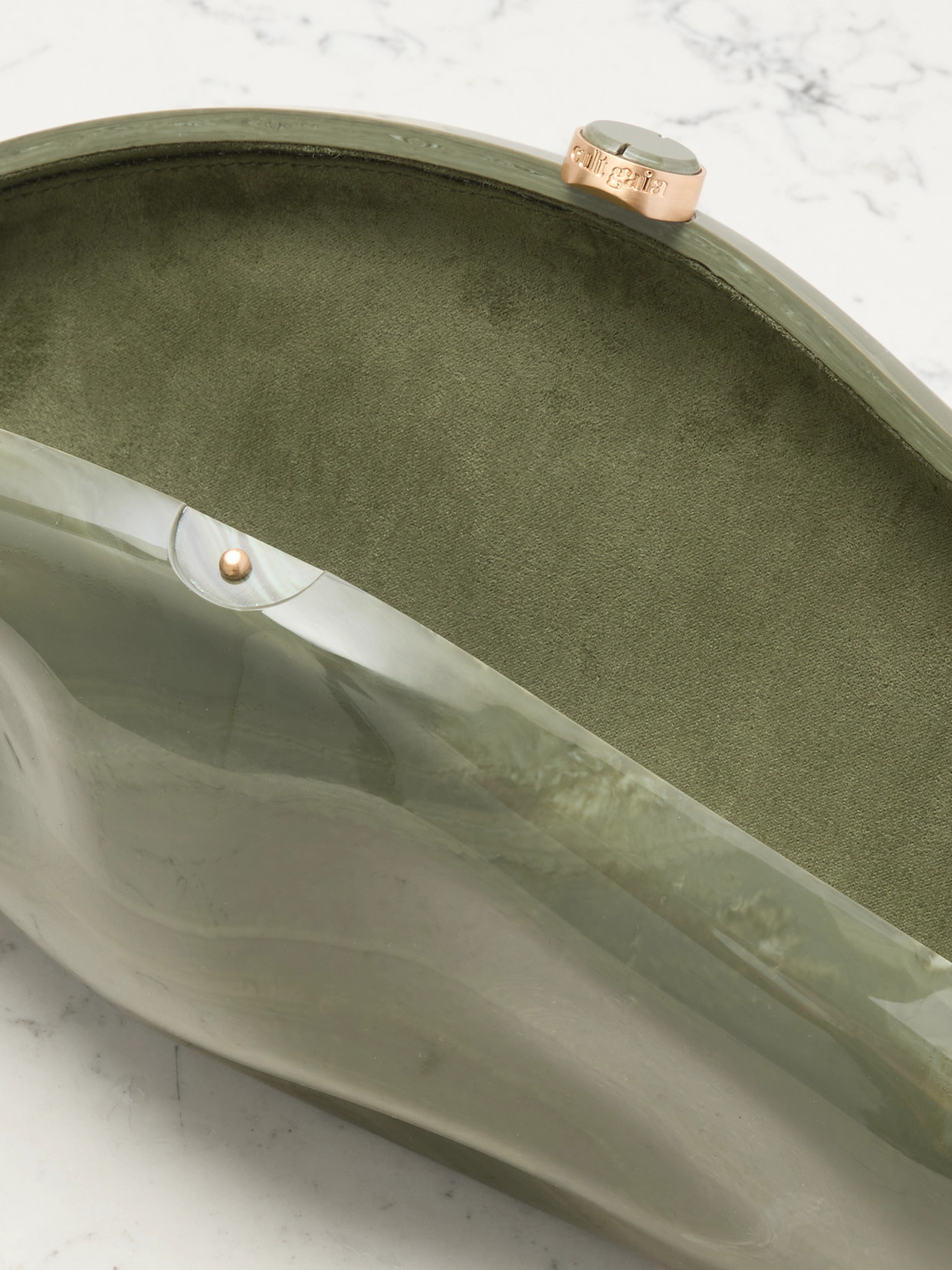 The Caldera Acrylic Clutch - Green