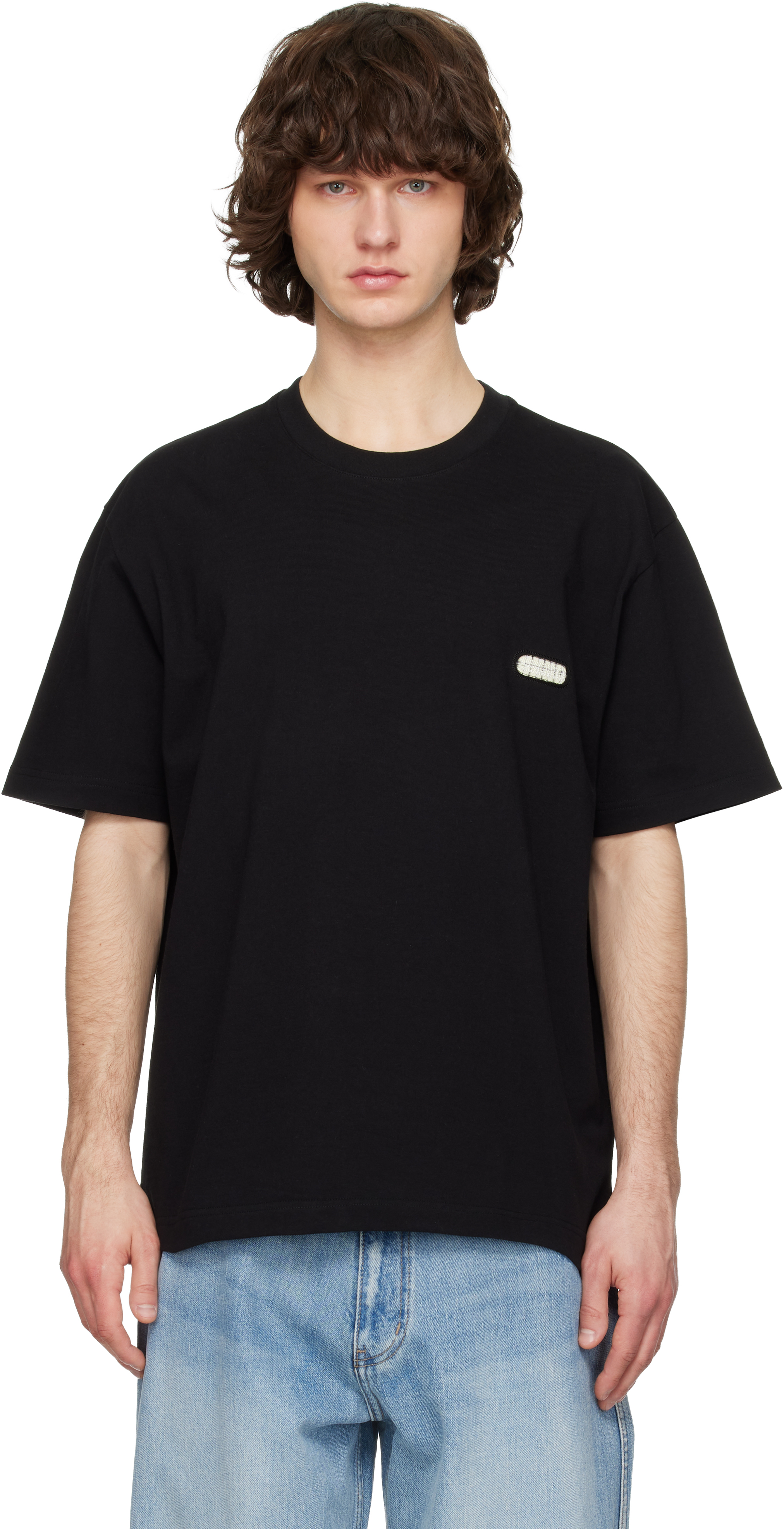 Black Solid Back Logo Short Sleeve T-shirt