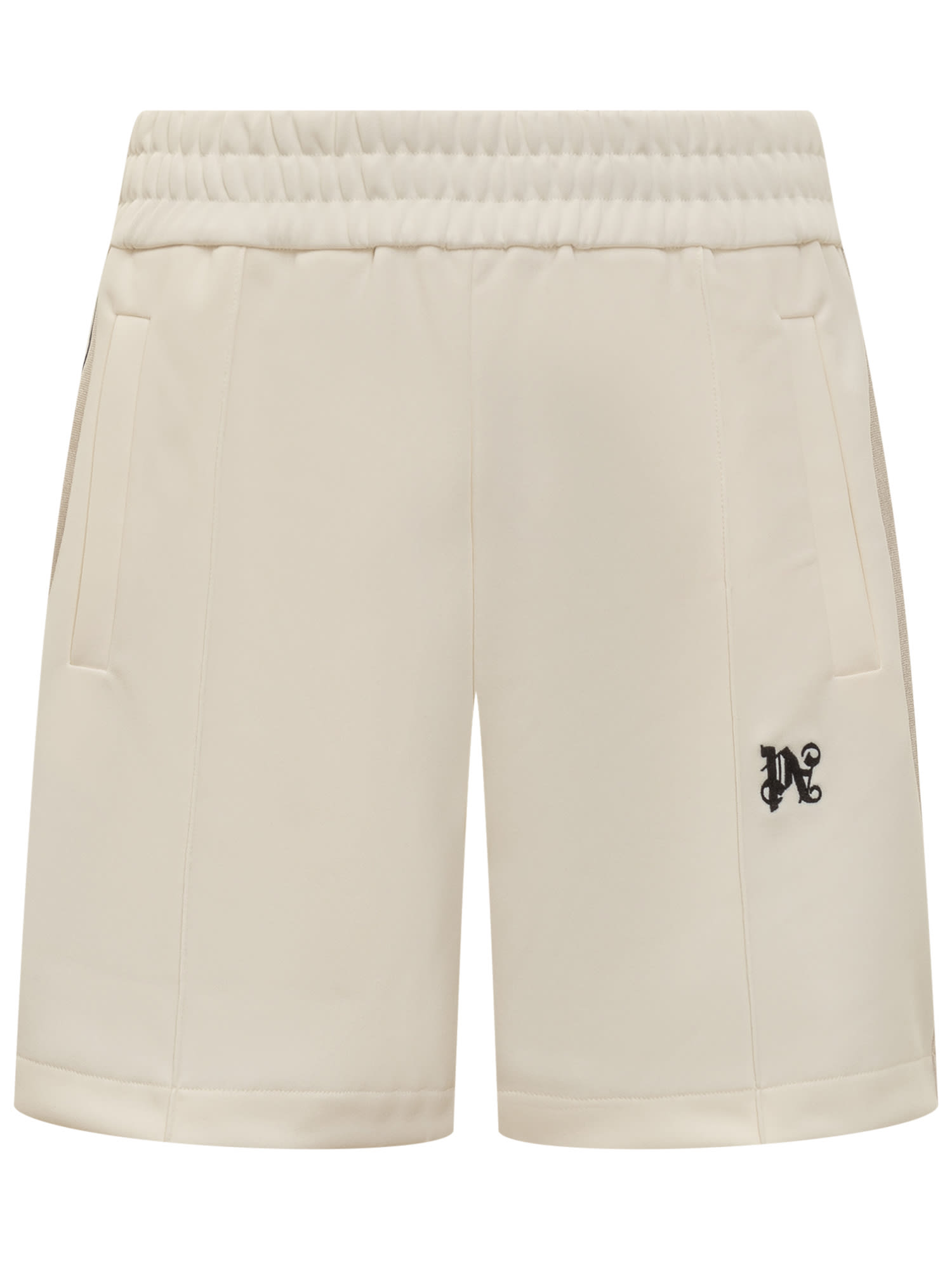 Monogram-embroidered track shorts - White