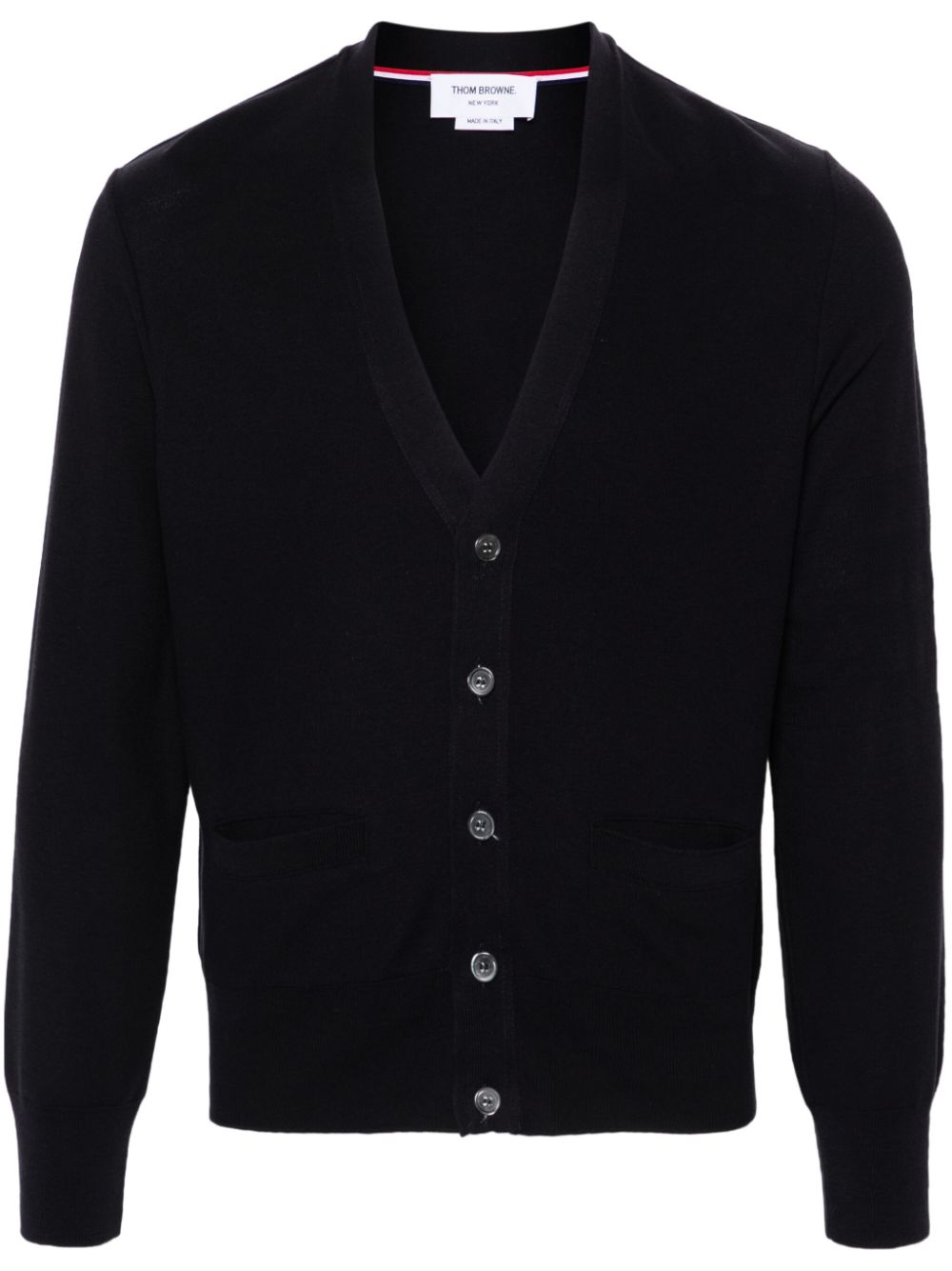 4-Bar silk cardigan - Blue