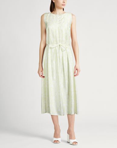 Woman Midi dress Lime green Size 6 Silk