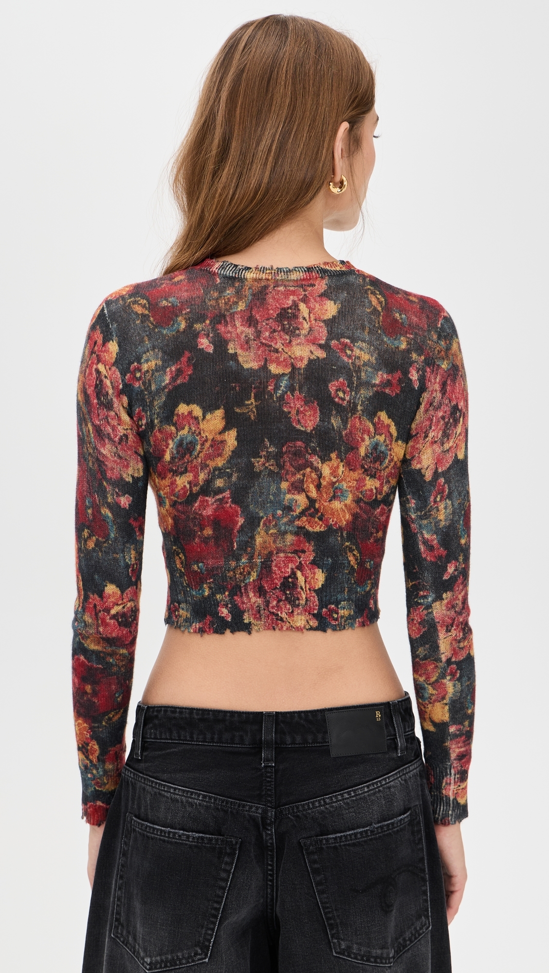 Printed Baby Cashmere Crew Neck Multicolor Floral