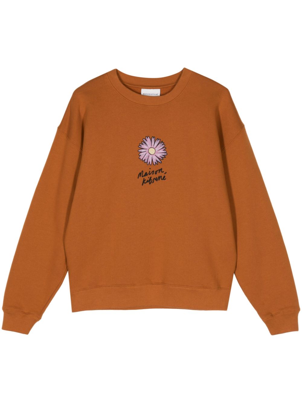 Floating Flower cotton sweatshirt - Brown