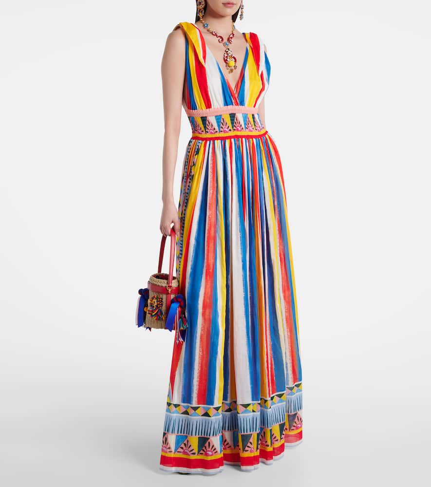Striped cotton maxi dress