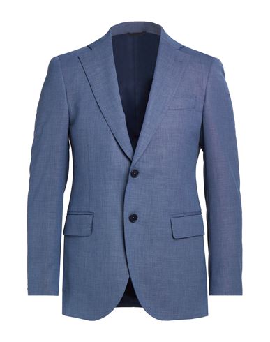Man Blazer Slate blue Size 40 Polyester, Virgin Wool, Elastane