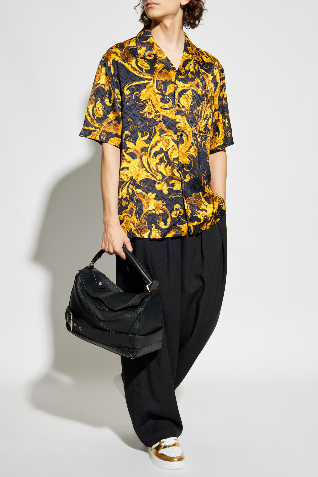 Patterned Shirt, Men's, Yellow