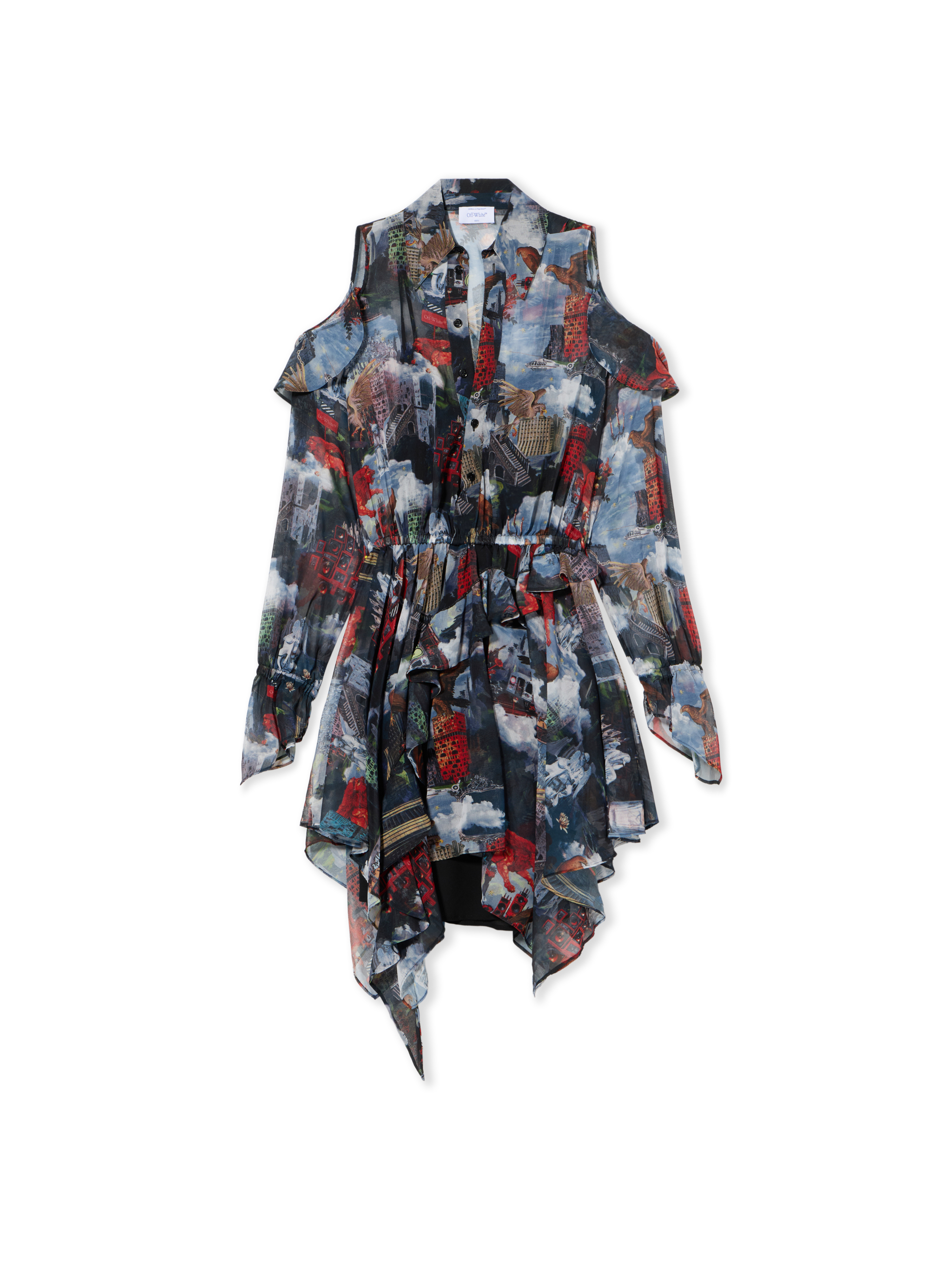 World Paint Geo Romantic Dress - Female Dresses Multicolor
