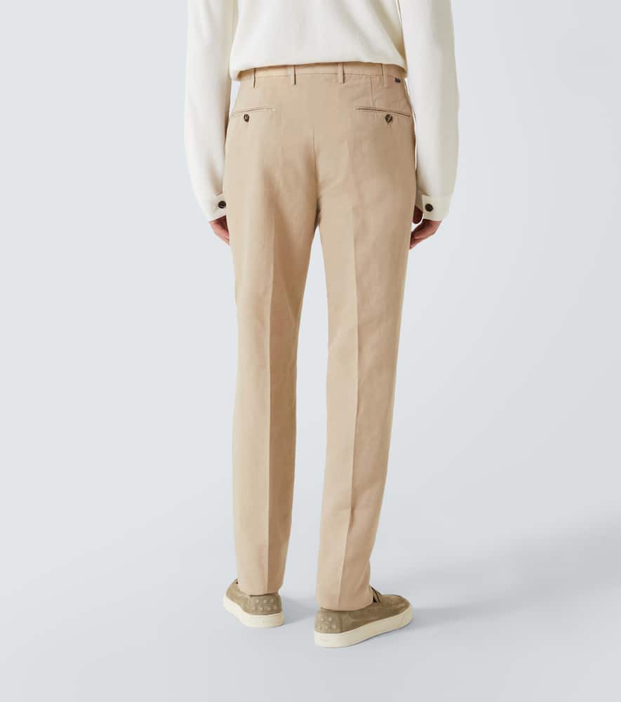 Linen and cotton straight pants