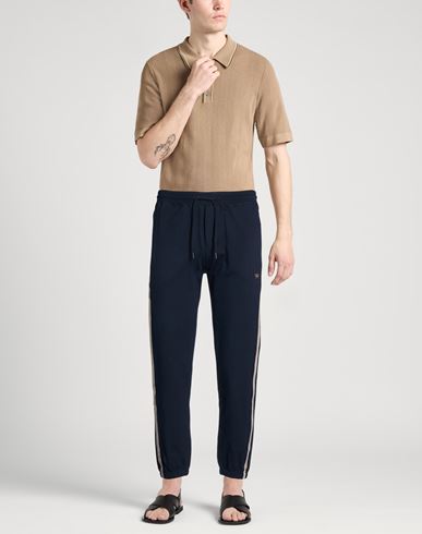Man Pants Midnight blue Size L Cotton, Elastane