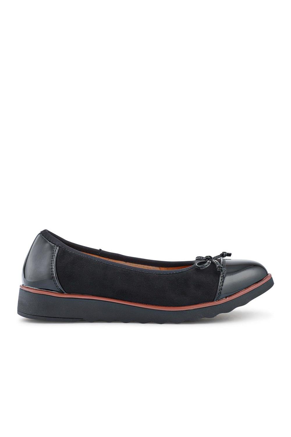 Pavers Women's Lightweight Ballet Pumps Flat in Jet Black