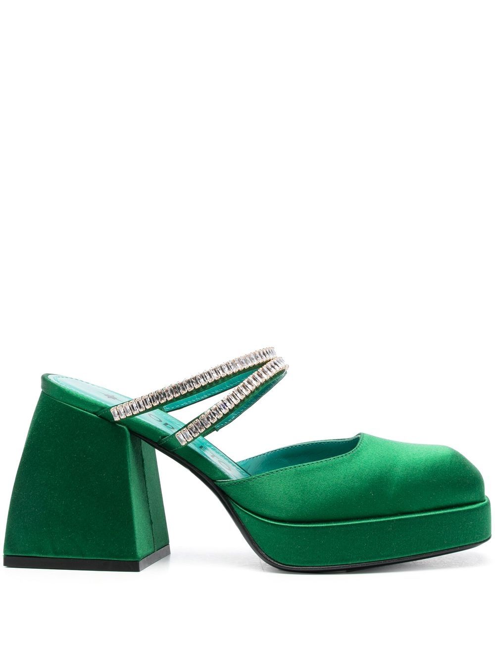 Nodaleto Bulla Smith 100mm platform mules - Green