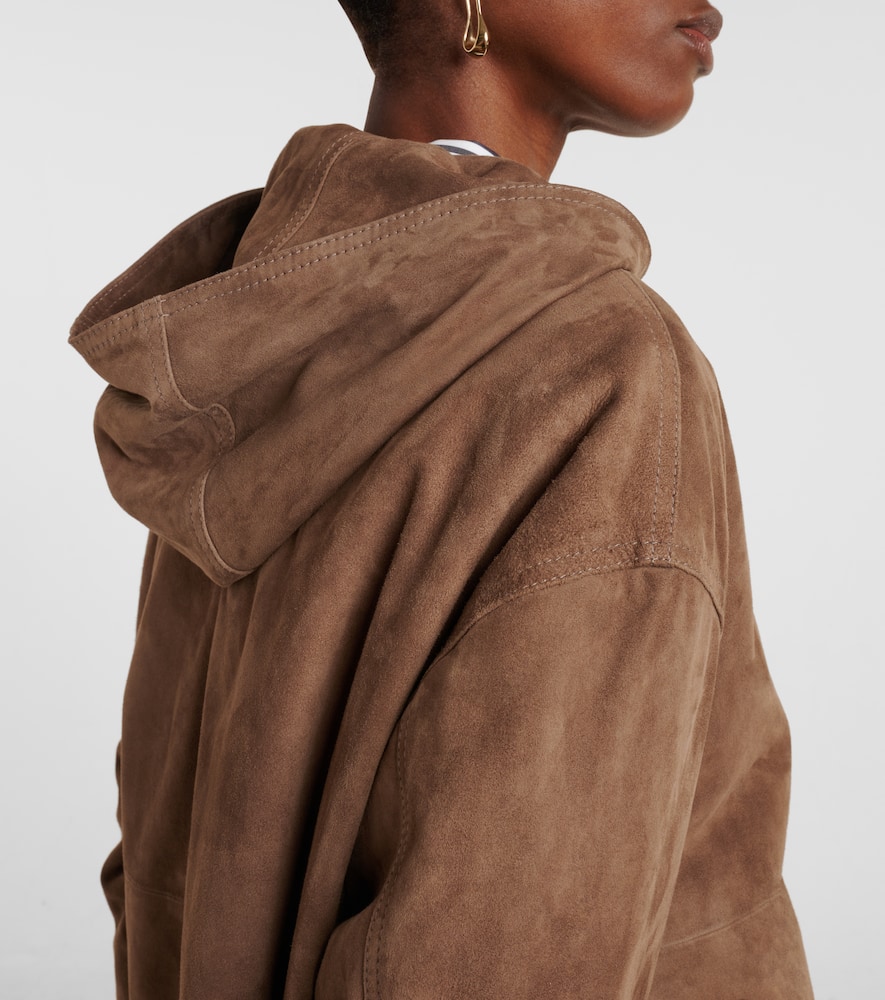 Hooded suede jacket