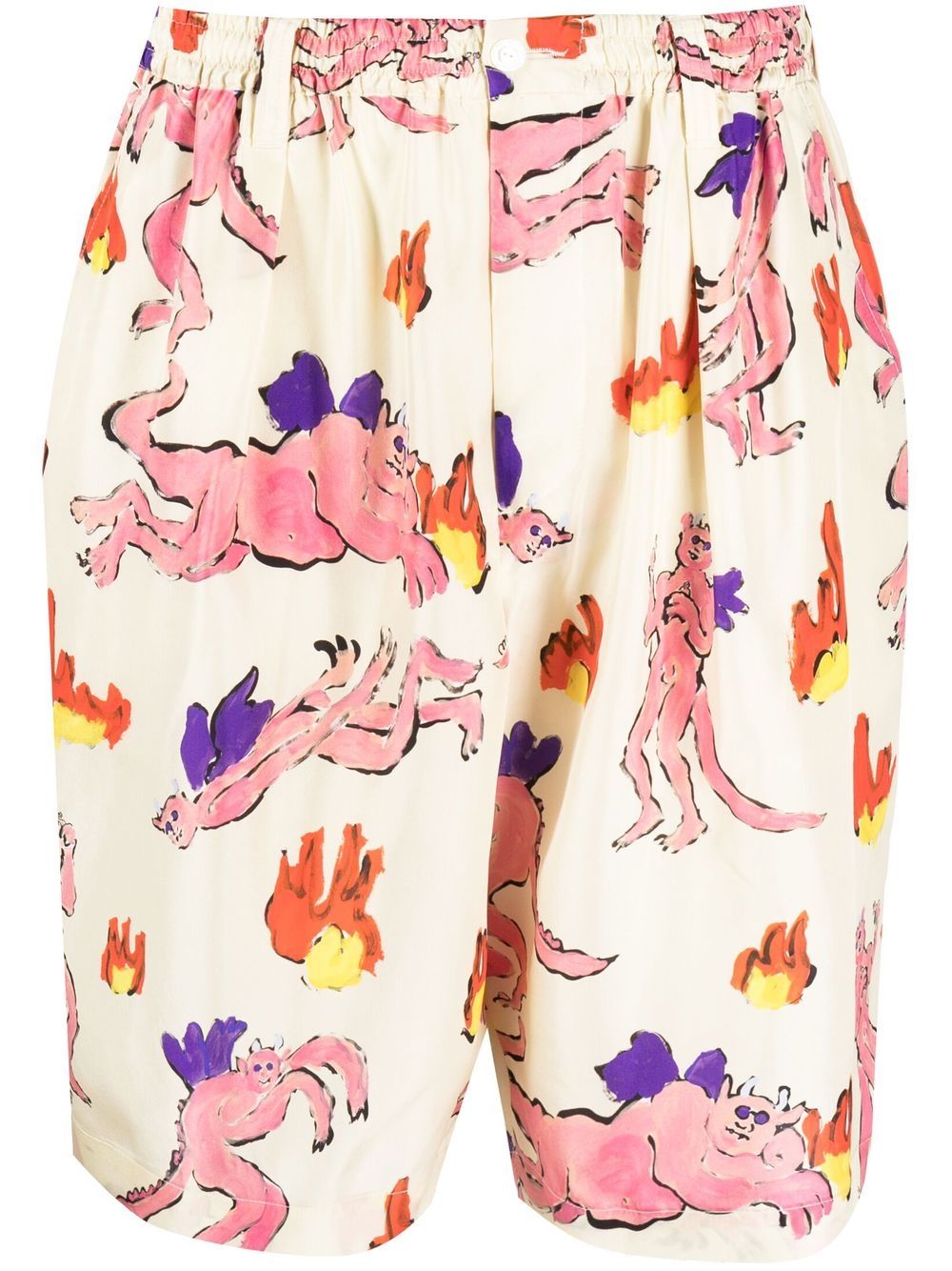 Graphic-print bermuda shorts - Neutrals