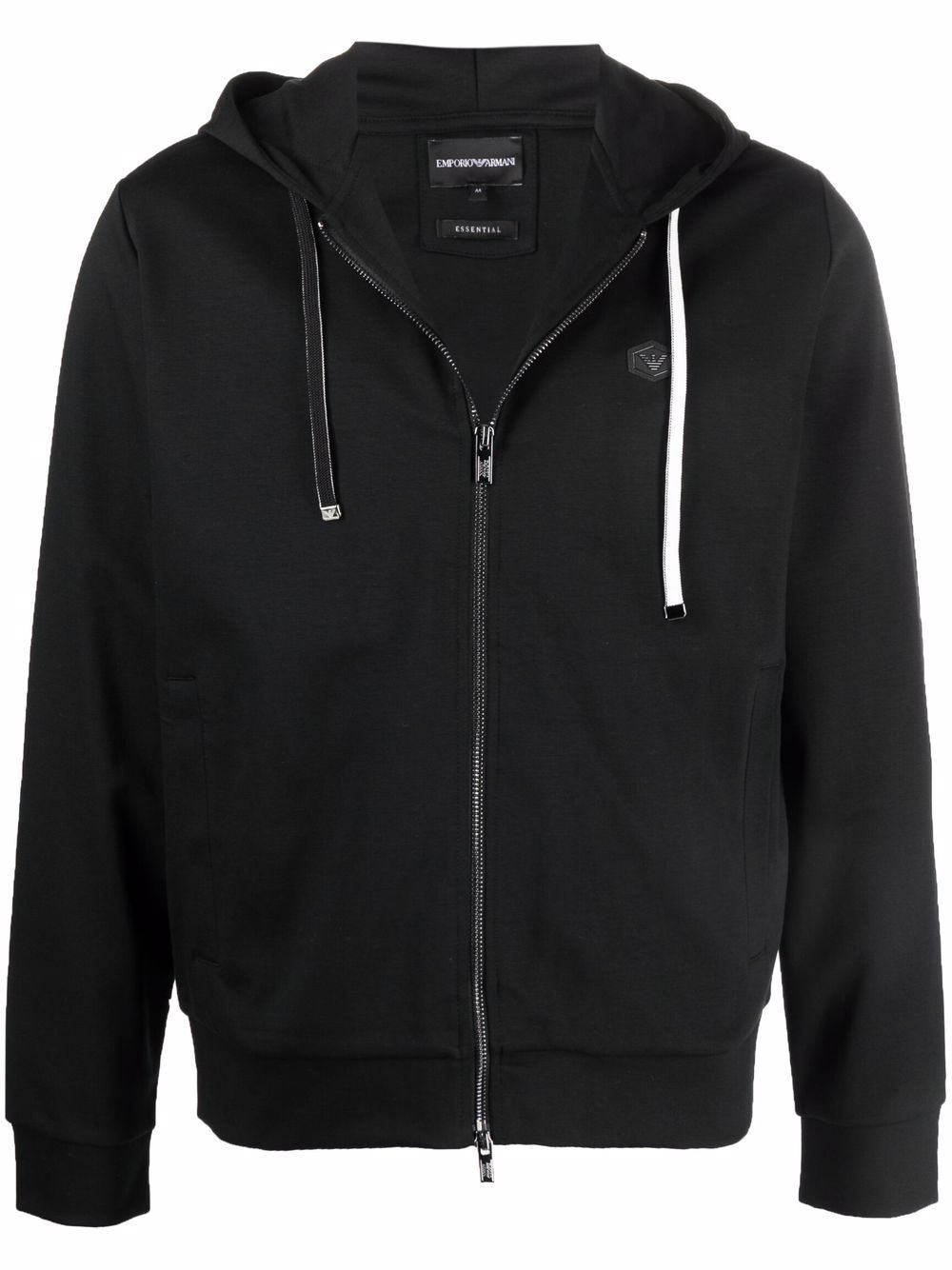 Logo-patch zip-up hoodie - Blue