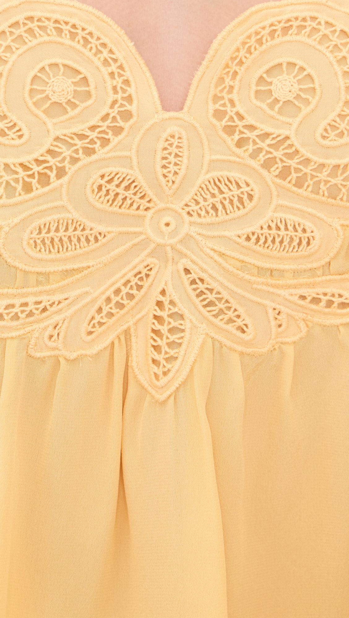 Rosie Lace Applique Silk Tank Top Dandelion