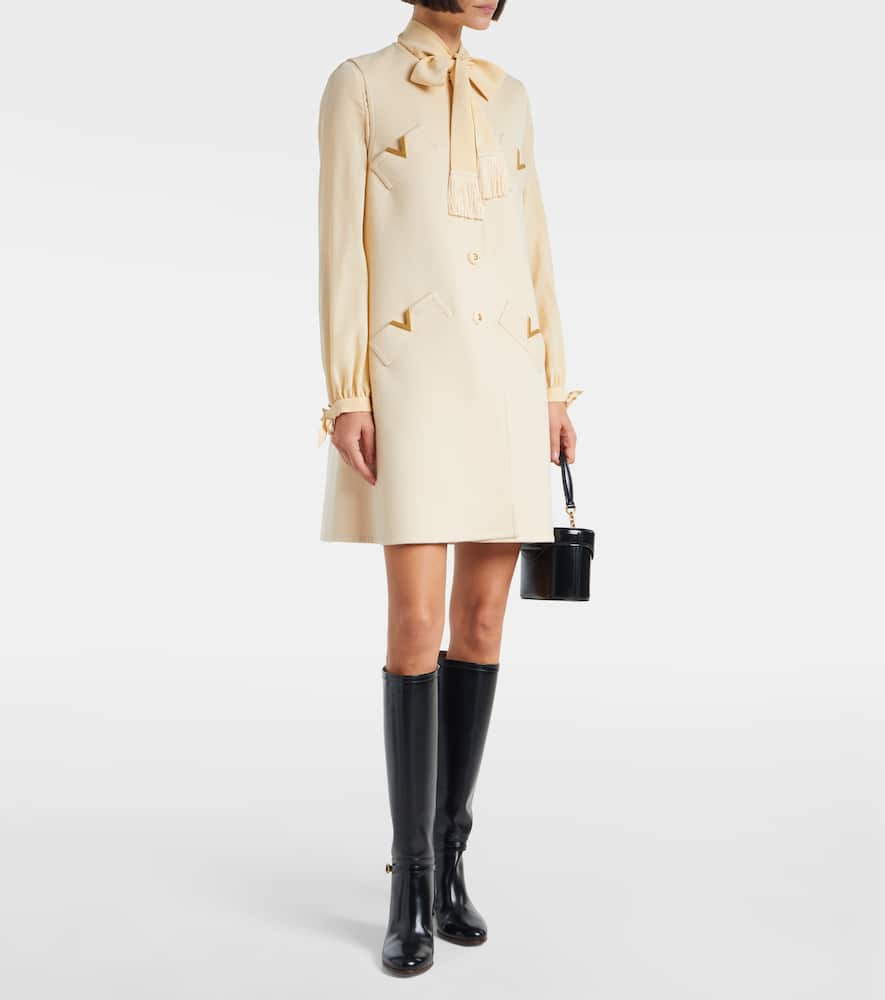 VLogo wool and cashmere mini dress