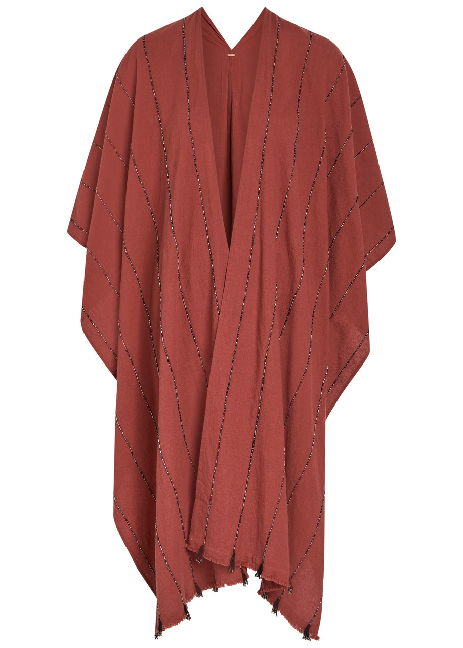 Bead Embellished Cotton Cape