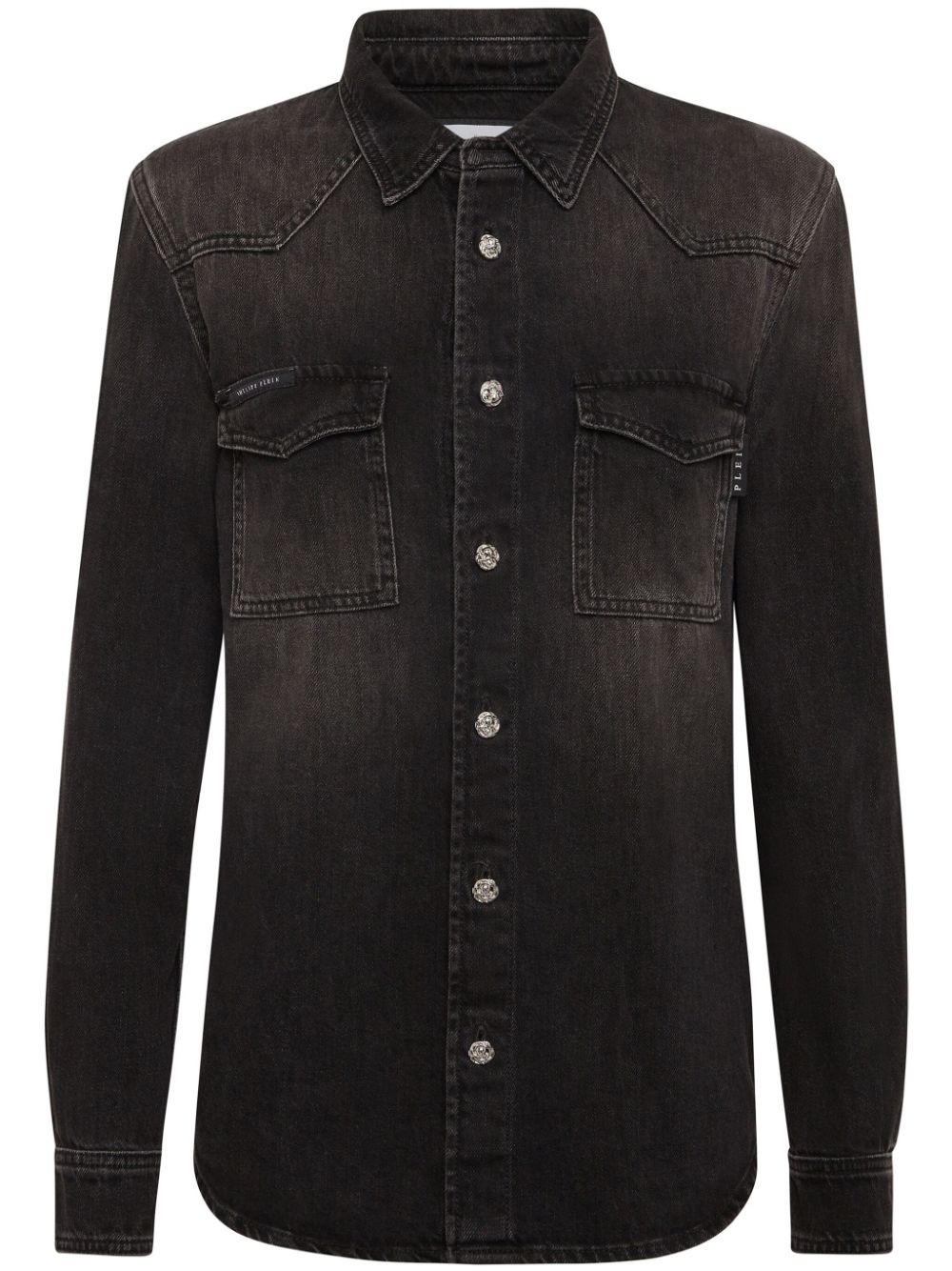 Long-sleeve denim shirt - Black