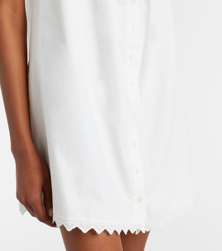 Scalloped cotton poplin shirt dress