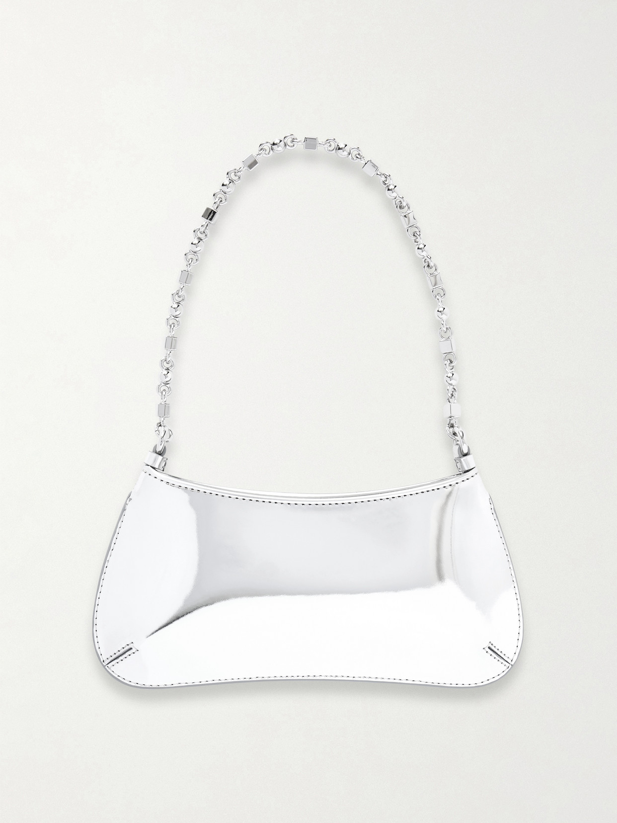 Le Petit Bisou Metallic Faux Leather Shoulder Bag - Silver