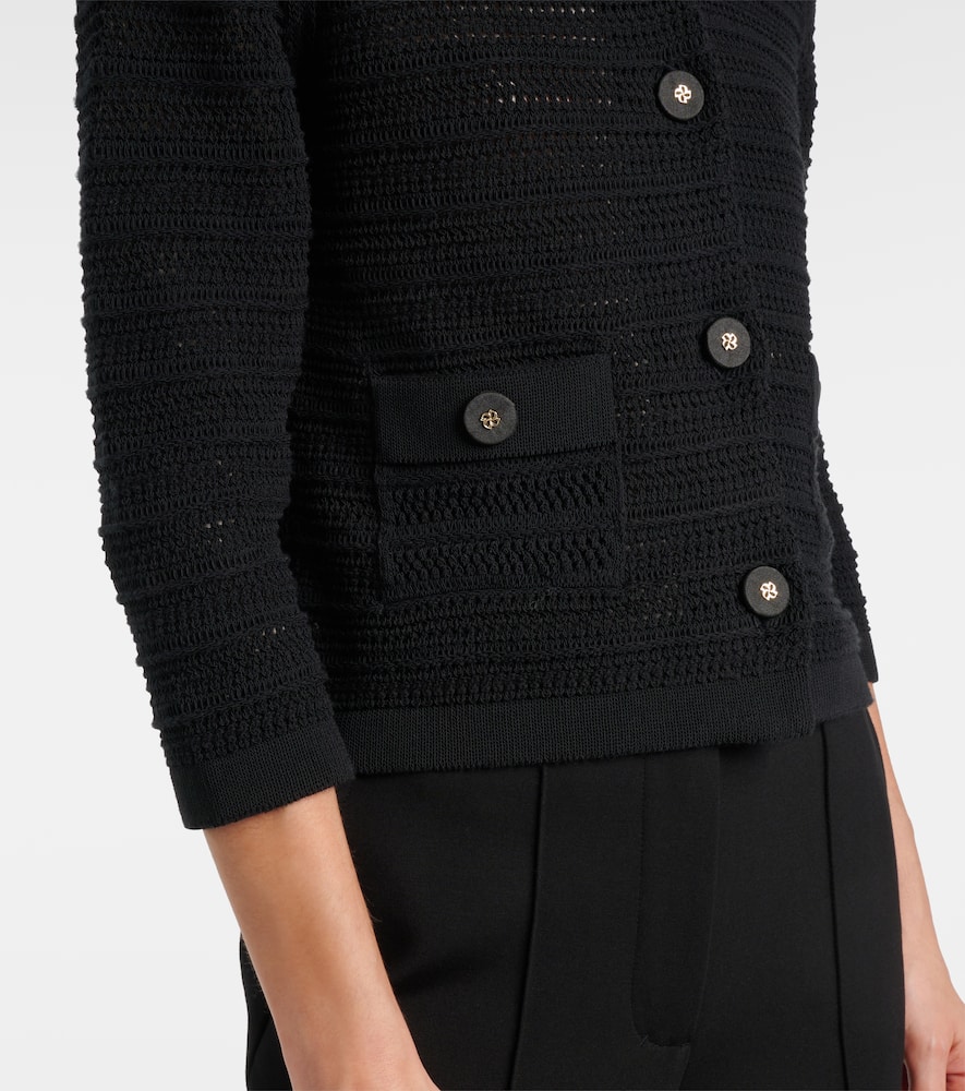 Precise Pointelle cotton-blend cardigan
