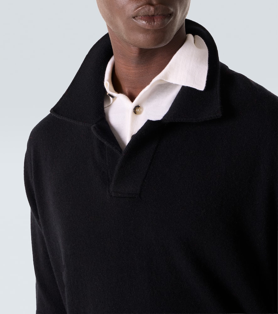 Wool and cashmere polo sweater