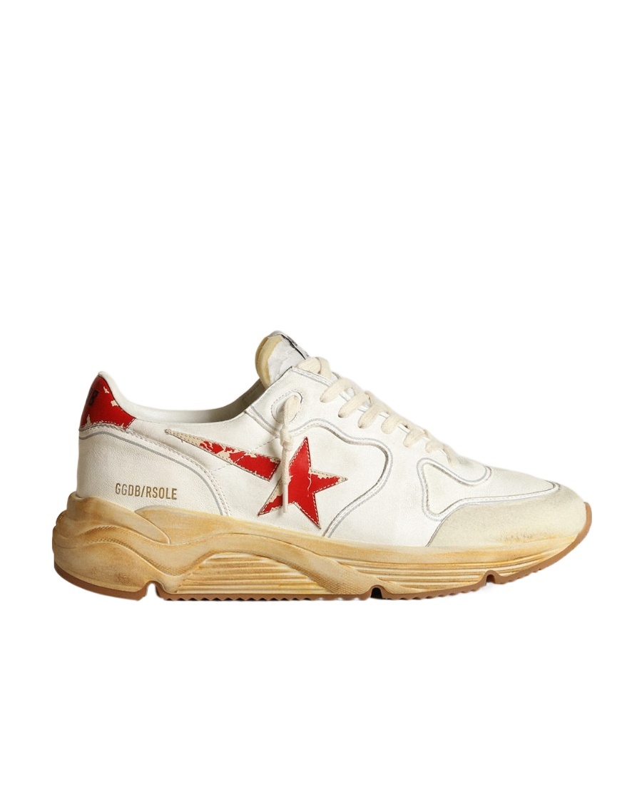 Running Sole sneakers with star and heel tab in leather with red digital print