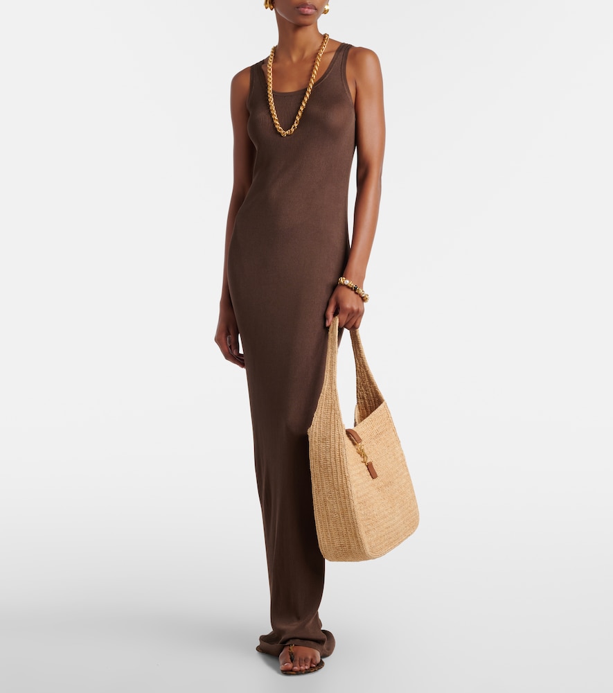 Le 5 à 7 Large raffia shoulder bag